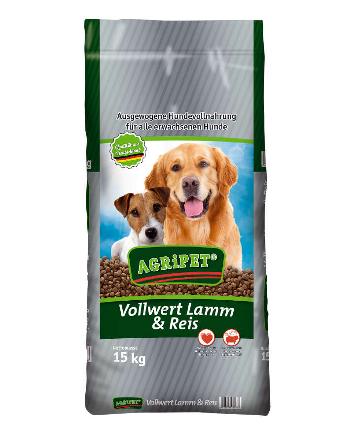 AGRiPET Hunde-Trockenfutter Vollwert Lamm + Reis